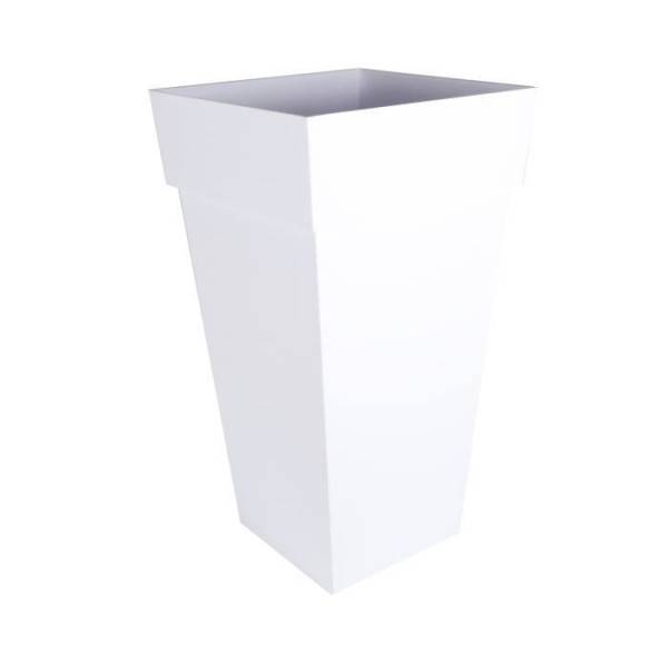 EDA Plastiques - Eda Pot De Fleurs Xxl Toscane - Carre - 43,3 X 43,3 X H 80 Cm - 98 L - Blanc - Image 3