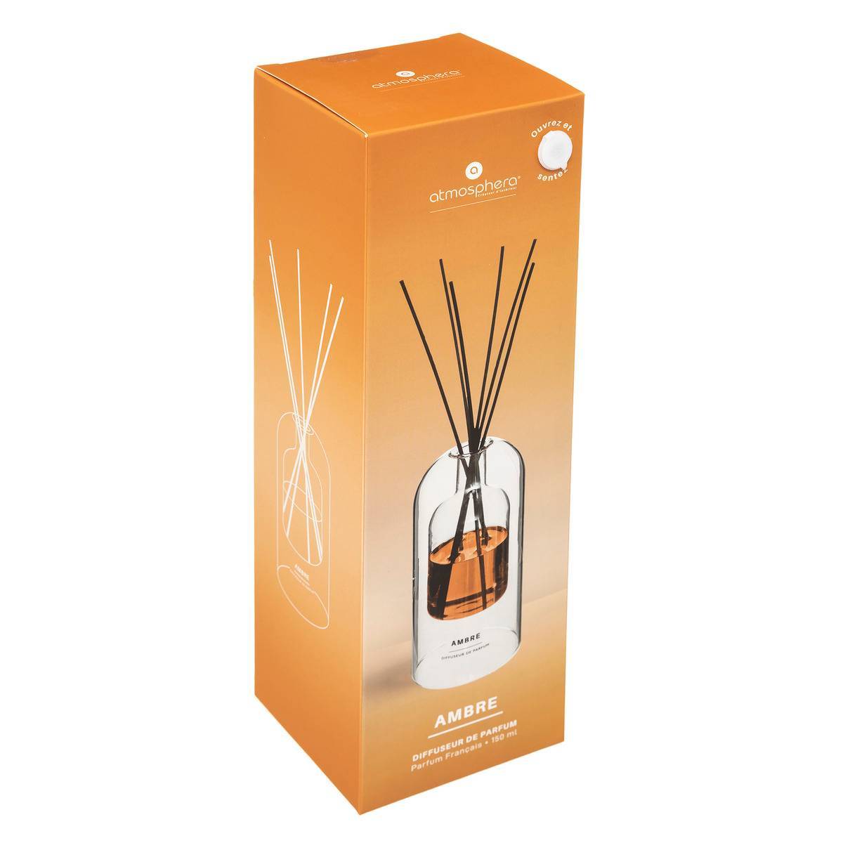 Atmosphera - Diffuseur de parfum Ilan 150ml verre ambre - Atmosphera Créateur d'intérieur - Imagen 2