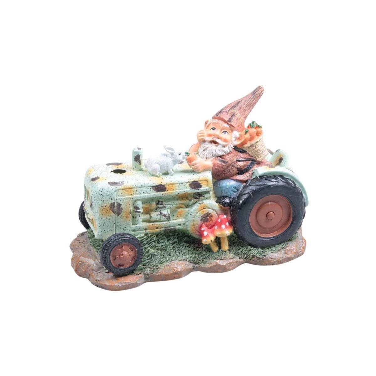 Sid - Mini nain de jardin en résine Tracteur - Imagen 1