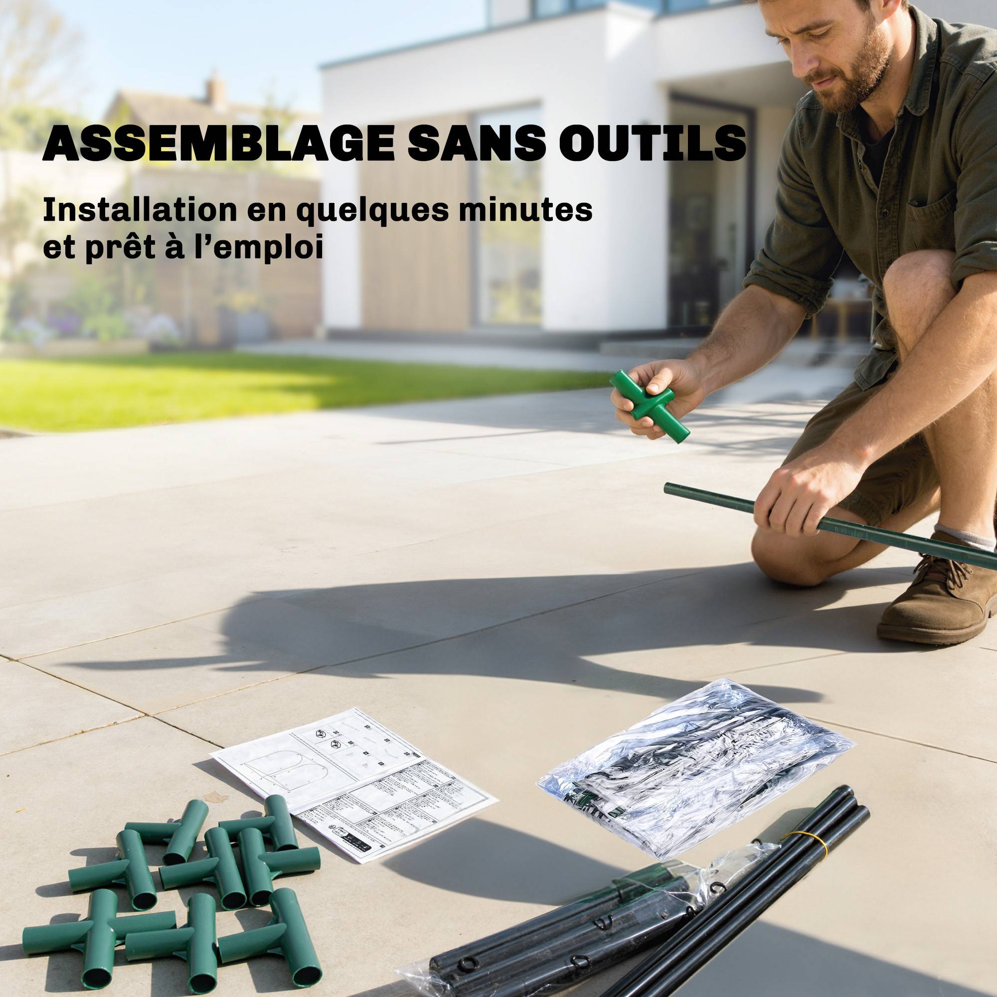 Mini serre avec sac Acier balcons culture herbes aromatiques 68x50x70cm Vert - ComfortXL Outdoor Living - Image 9