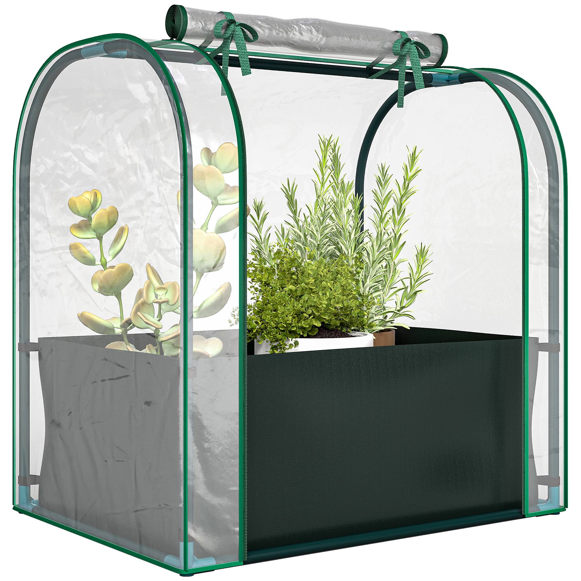 Mini serre avec sac Acier balcons culture herbes aromatiques 68x50x70cm Vert - ComfortXL Outdoor Living - Image 1