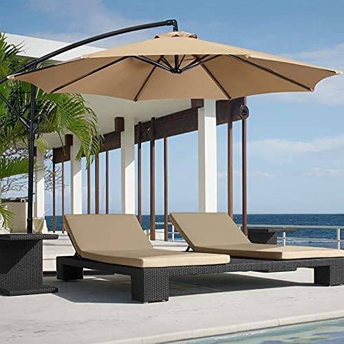 Parasol de jardin Auvent de rechange universel de terrasse, compatible avec un parasol de 2.3m à 8 baleines, auvent uniquement,kaki-Lytech - Image 4