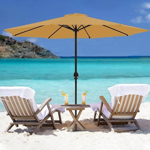 Parasol de jardin Auvent de rechange universel de terrasse, compatible avec un parasol de 2.3m à 8 baleines, auvent uniquement,kaki-Lytech - Image 2