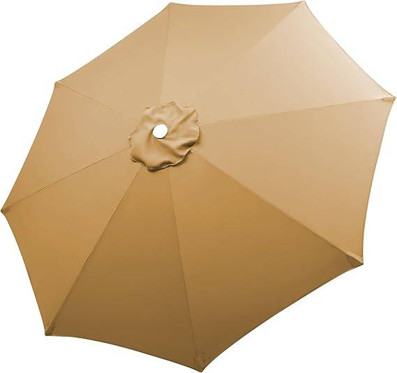 Parasol de jardin Auvent de rechange universel de terrasse, compatible avec un parasol de 2.3m à 8 baleines, auvent uniquement,kaki-Lytech - Image 5