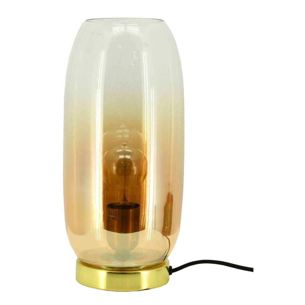 Aubry Gaspard - Lampe à poser en verre ambré et métal doré - Imagen 1
