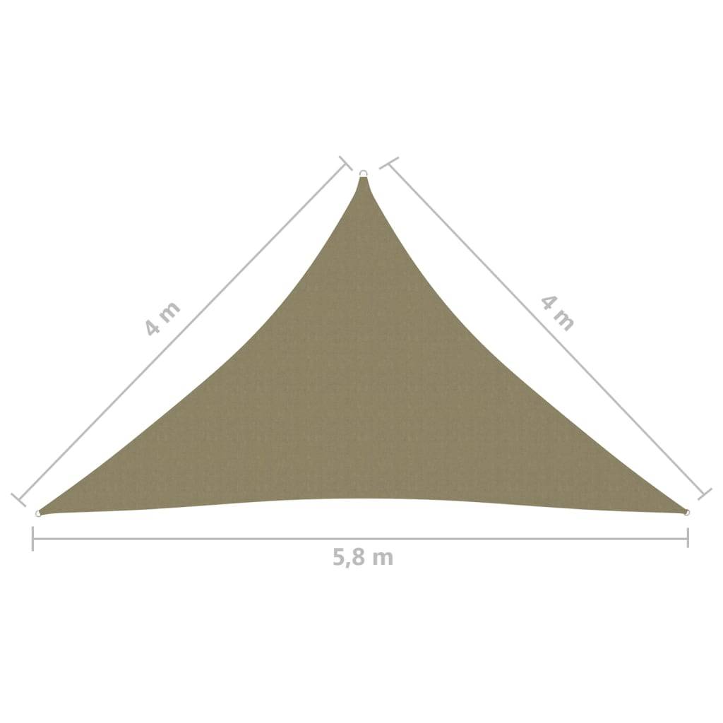 Helloshop26 - Voile d'ombrage parasol tissu oxford triangulaire 4 x 4 x 5,8 m beige - Imagen 6