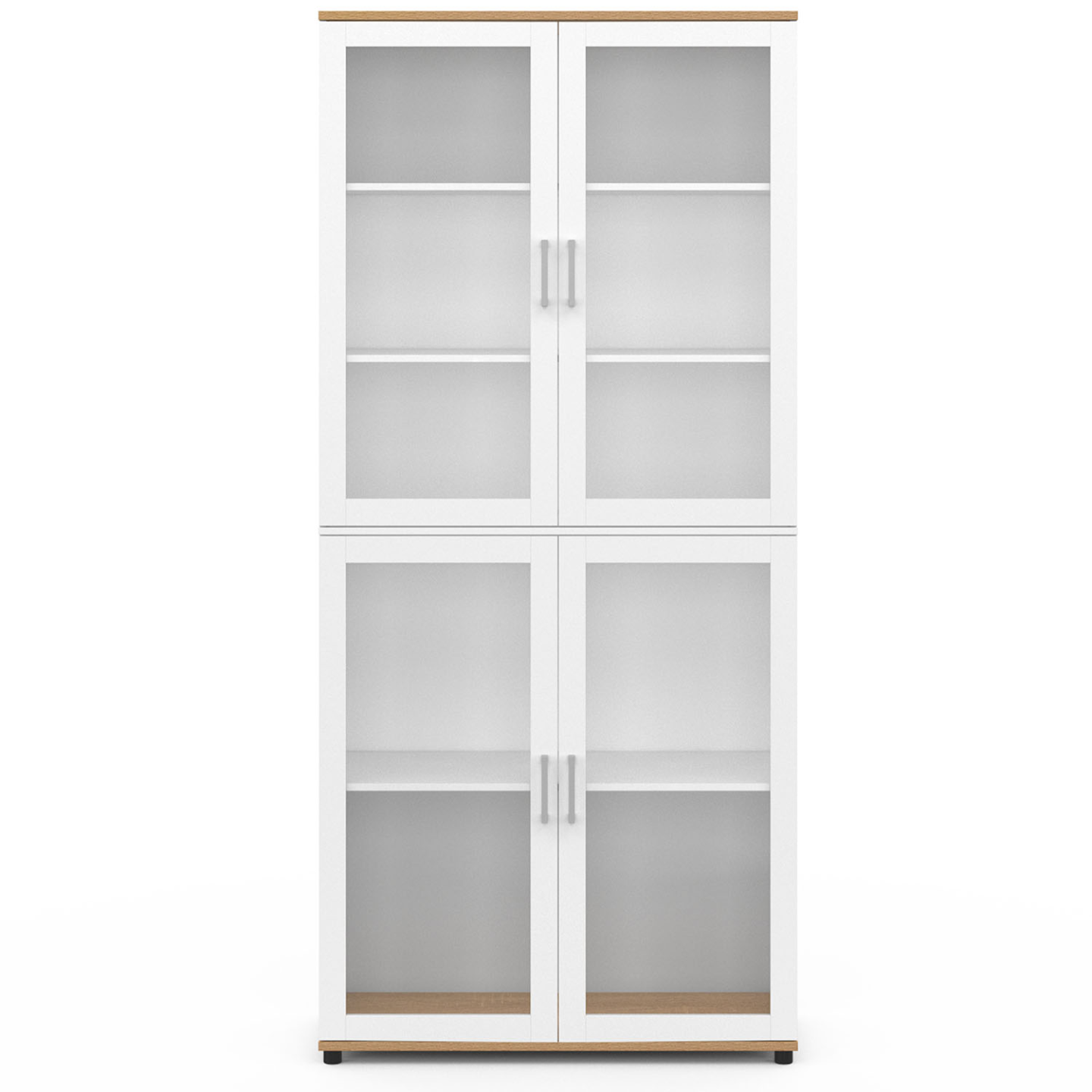 Vitrine Baroque Blanche Et Or – Style Antique, Bois Et Verre, 180 Cm