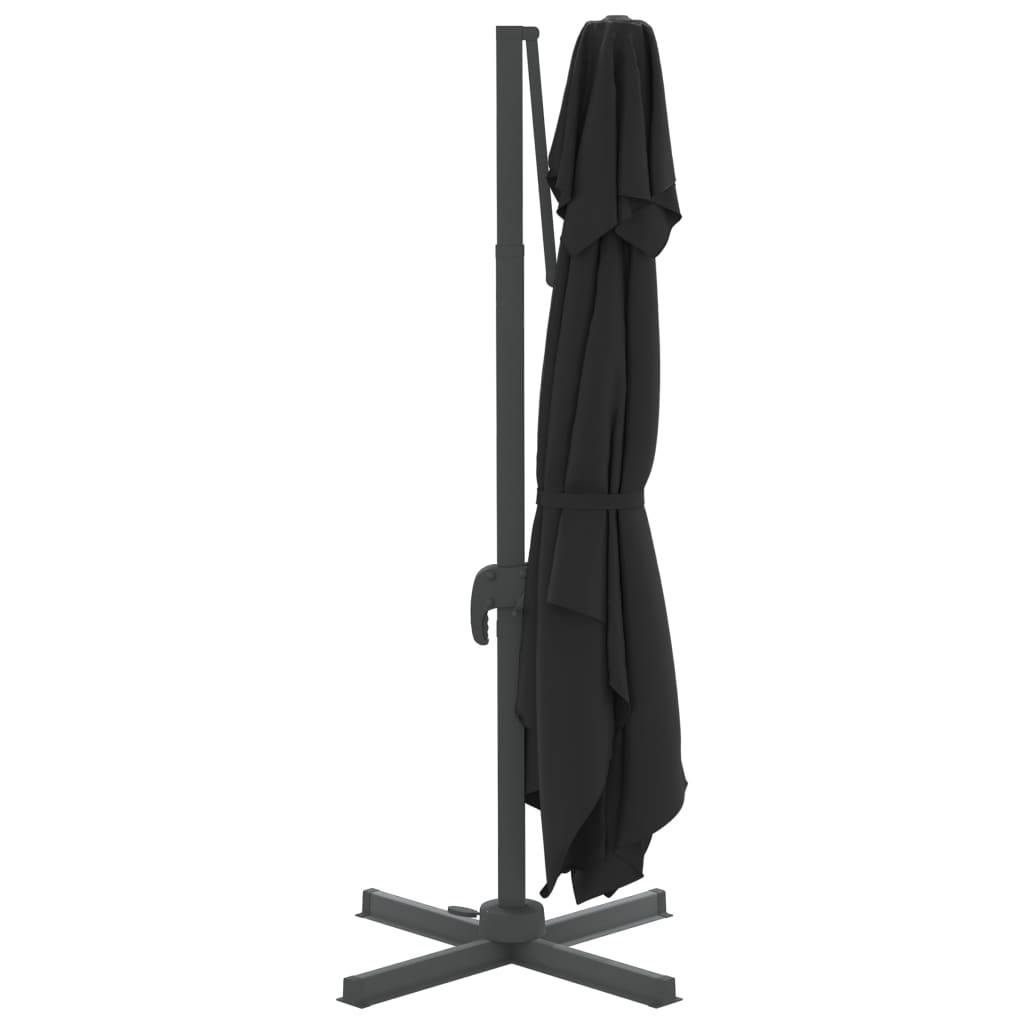 Helloshop26 - Parasol meuble de jardin cantilever à double toit 300 x 300 cm noir - Imagen 4