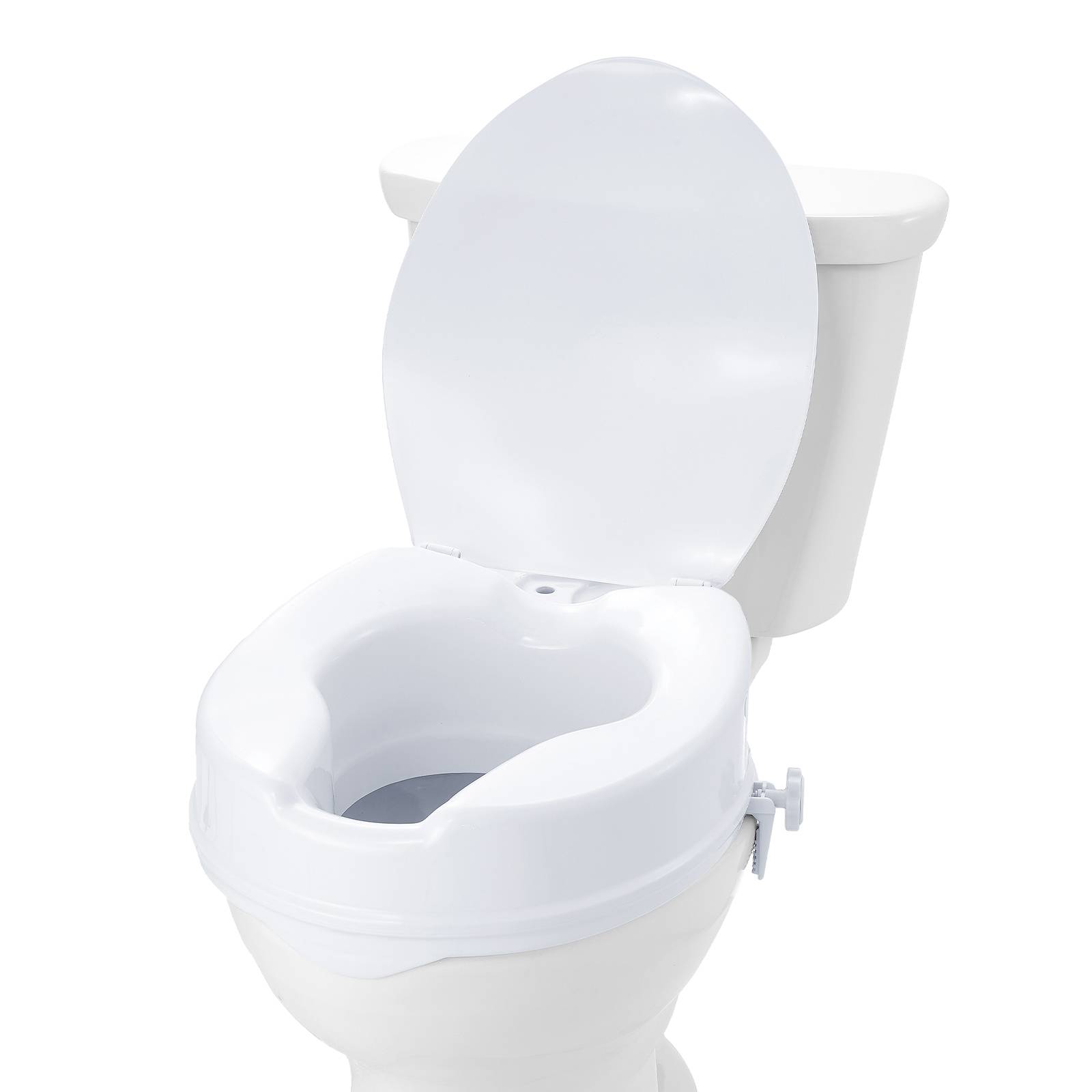 Vevor - VEVOR Rehausseur toilette universel 100 mm haut, charge 136 kg PP, verrouillage tige à vis pour seniors/patients. - Image 1