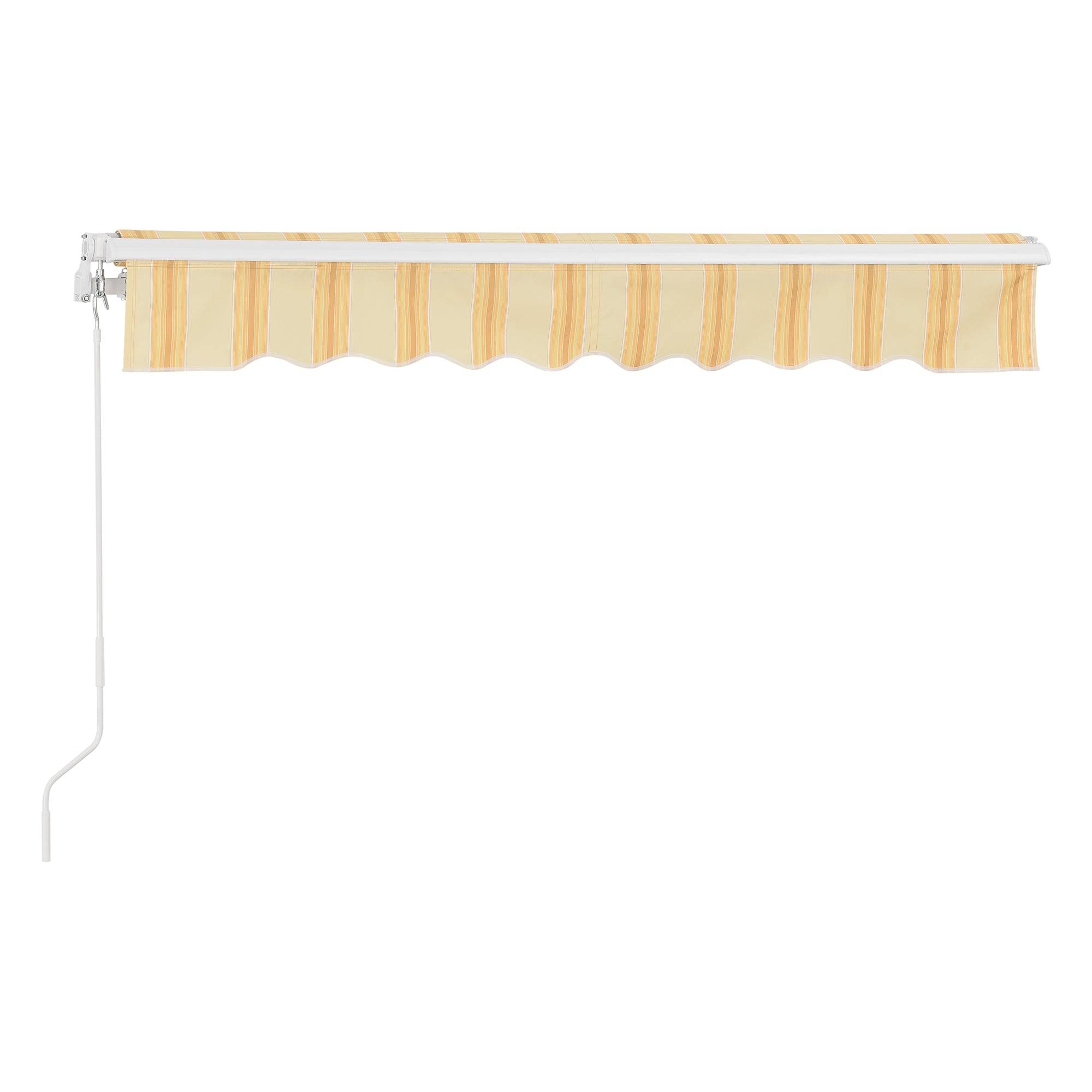 Helloshop26 - Store banne avec manivelle 250 x 200 cm jaune blanc - Imagen 4