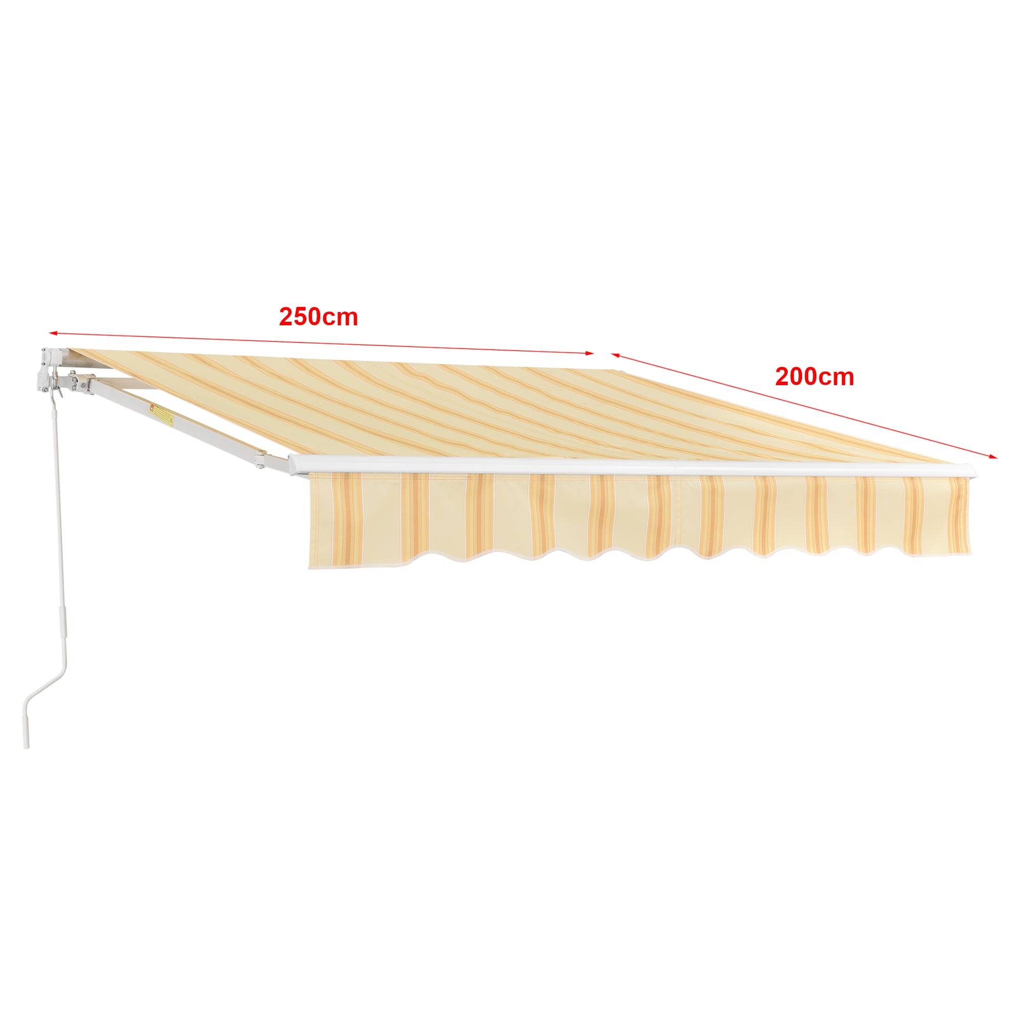 Helloshop26 - Store banne avec manivelle 250 x 200 cm jaune blanc - Imagen 3