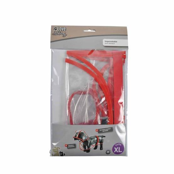 Love Story - Imperméable pour Chien "Transparent" 50cm Rouge - Image 3