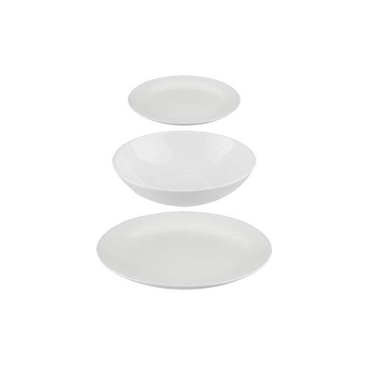 Service de Table 18 Pièces "Colorama" 26cm Blanc