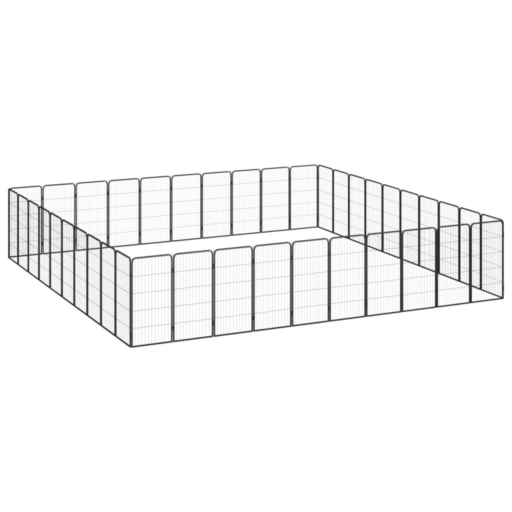 Vidaxl - Parc pour chien 40panneaux Noir 50x100cm Acier enduit de poudre vidaXL 3115966 - Imagen 7