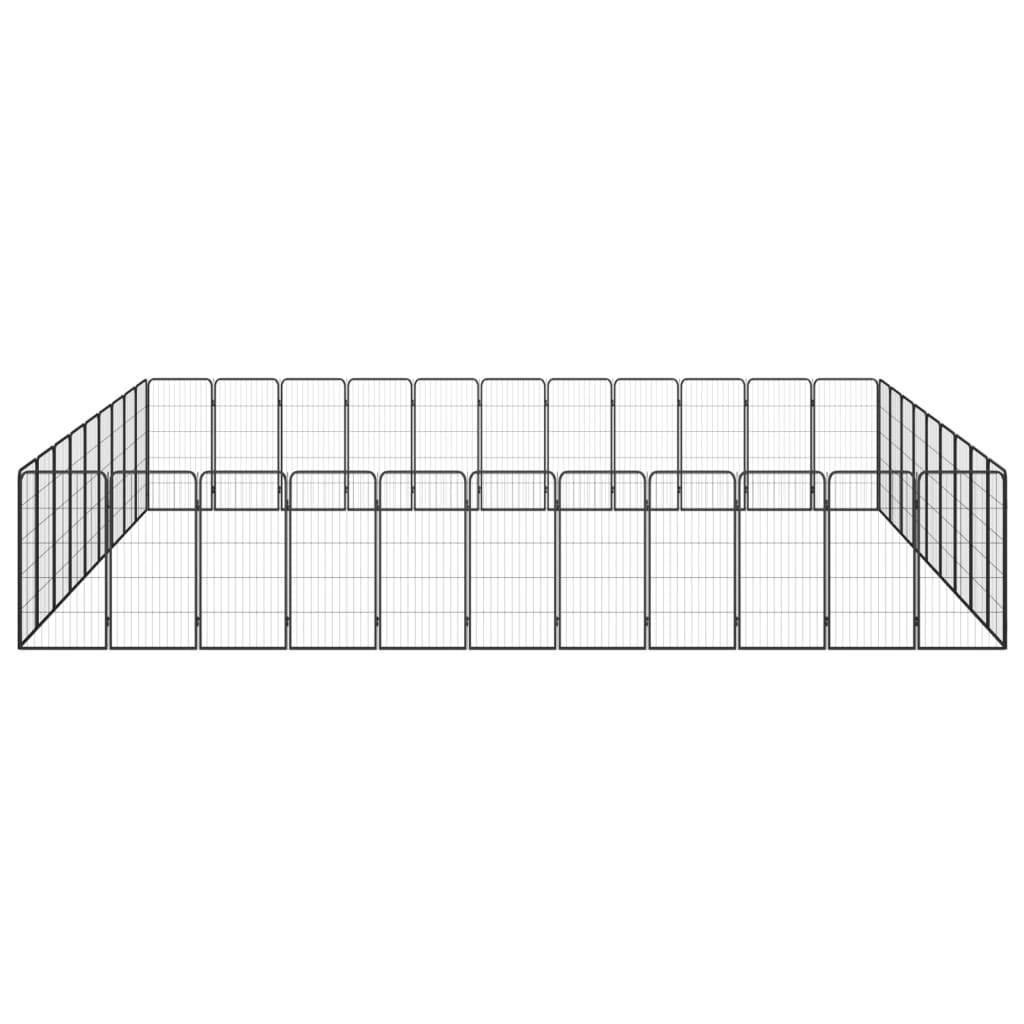 Vidaxl - Parc pour chien 40panneaux Noir 50x100cm Acier enduit de poudre vidaXL 3115966 - Imagen 2