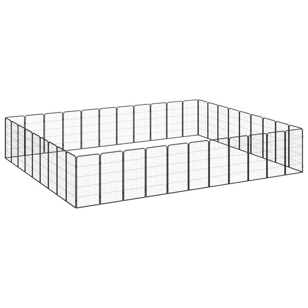 Vidaxl - Parc pour chien 40panneaux Noir 50x100cm Acier enduit de poudre vidaXL 3115966 - Imagen 1
