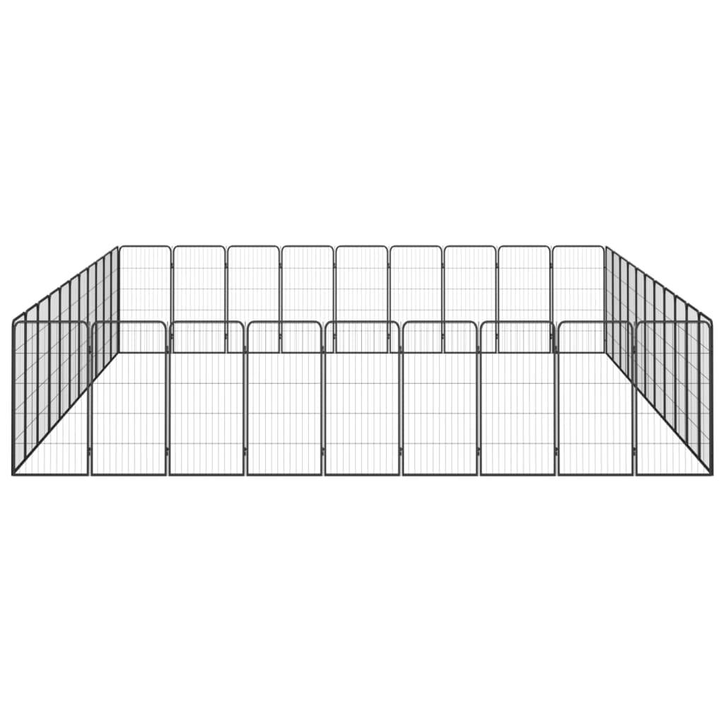 Vidaxl - Parc pour chien 40panneaux Noir 50x100cm Acier enduit de poudre vidaXL 3115966 - Imagen 5