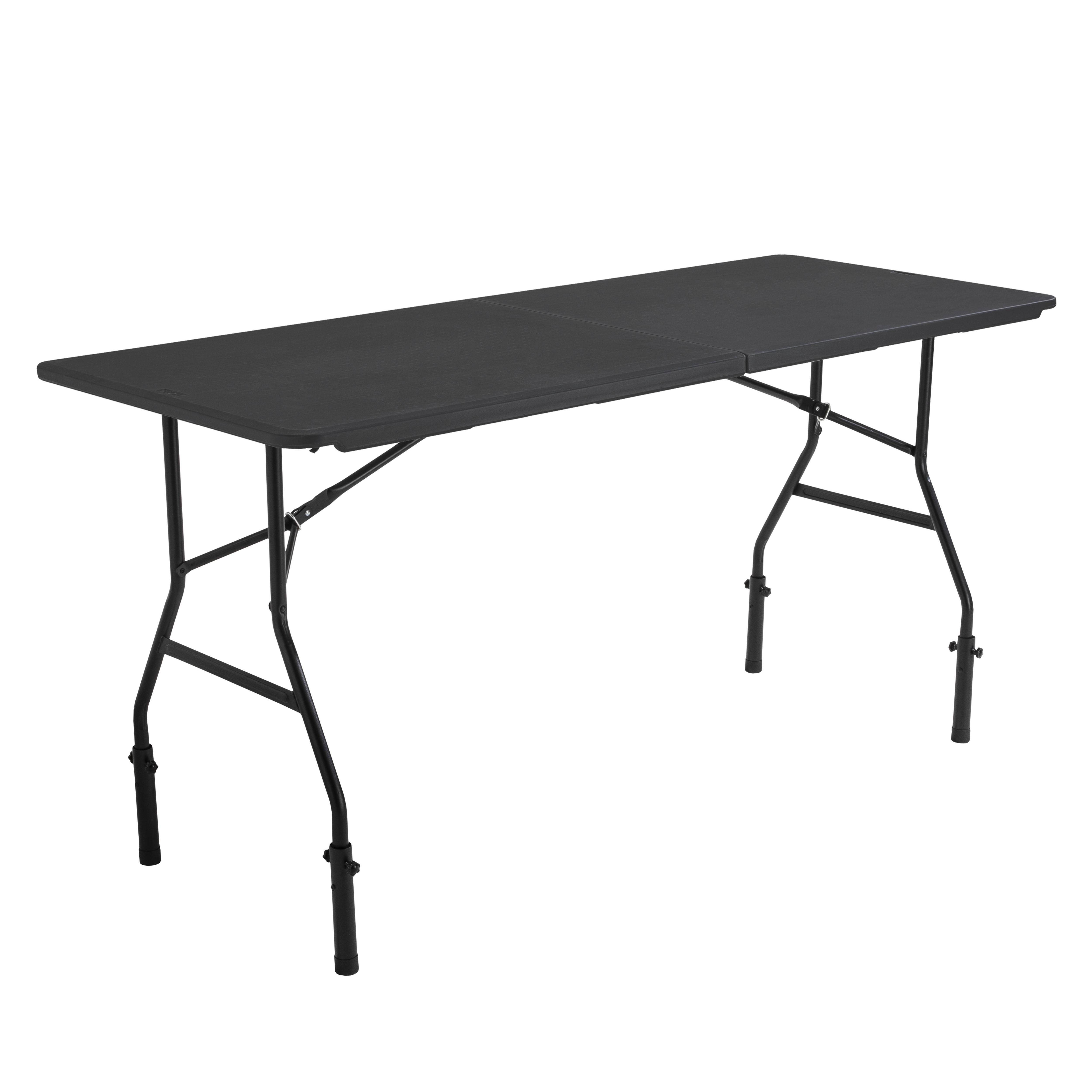 Oviala - Table pliante noire avec 4 réhausses - Oviala - Imagen 1