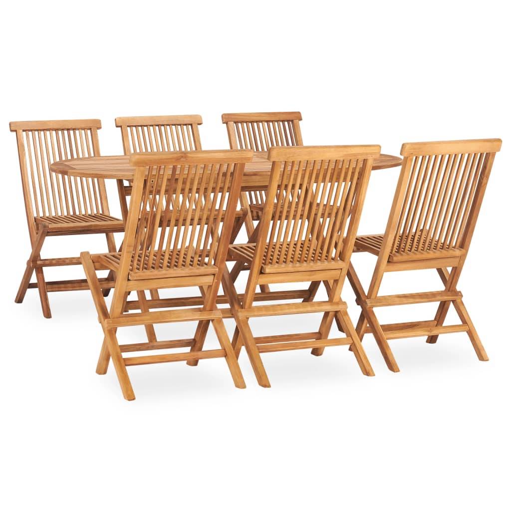 Vidaxl - Ensemble à manger d'extérieur pliable 7 pcs Bois solide de teck vidaXL 3059968 - Imagen 1