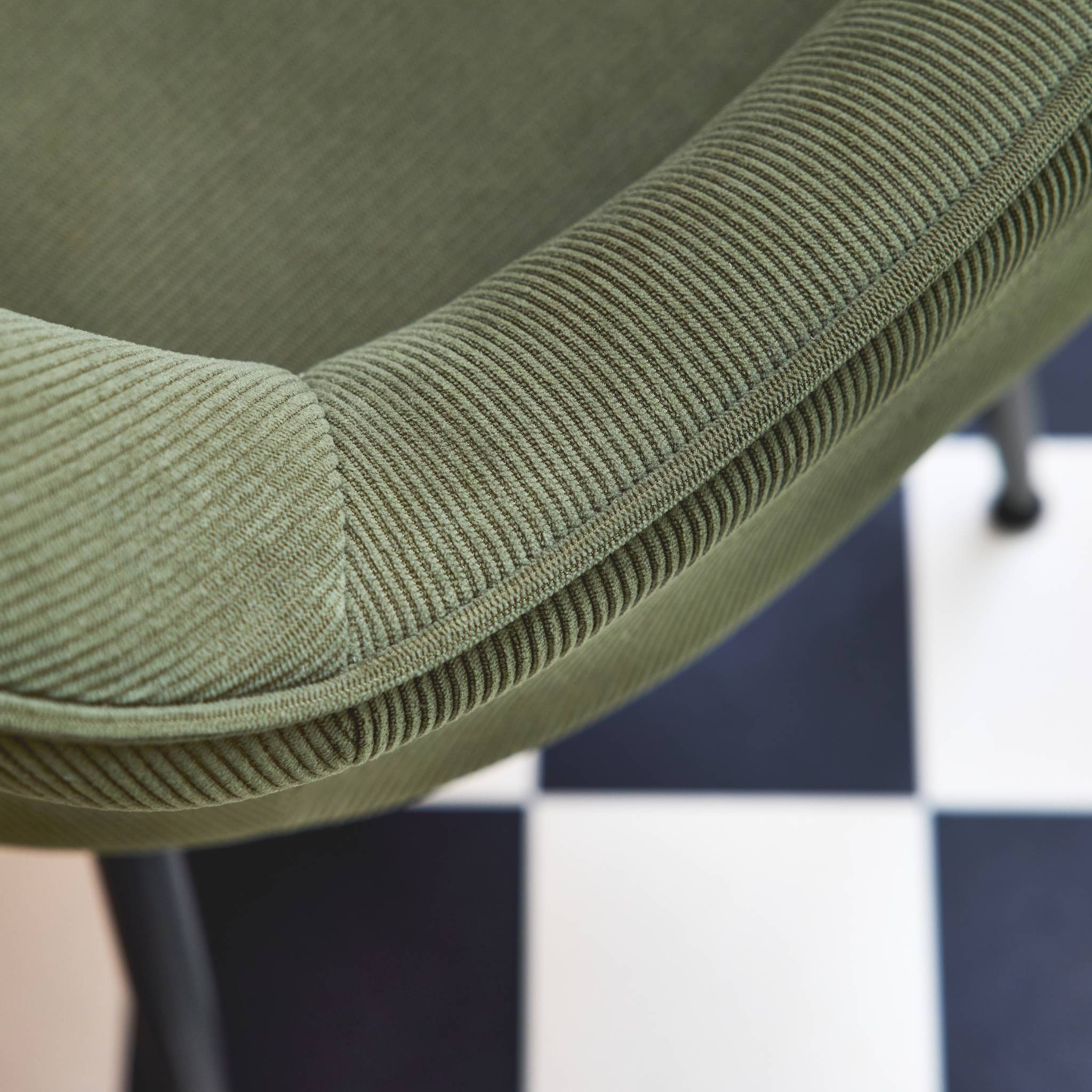 sweeek - Lot de 2 fauteuils en velours côtelé kaki et pieds en métal noir mat. L 57 x P 59 x H 84.5 | sweeek - Image 5