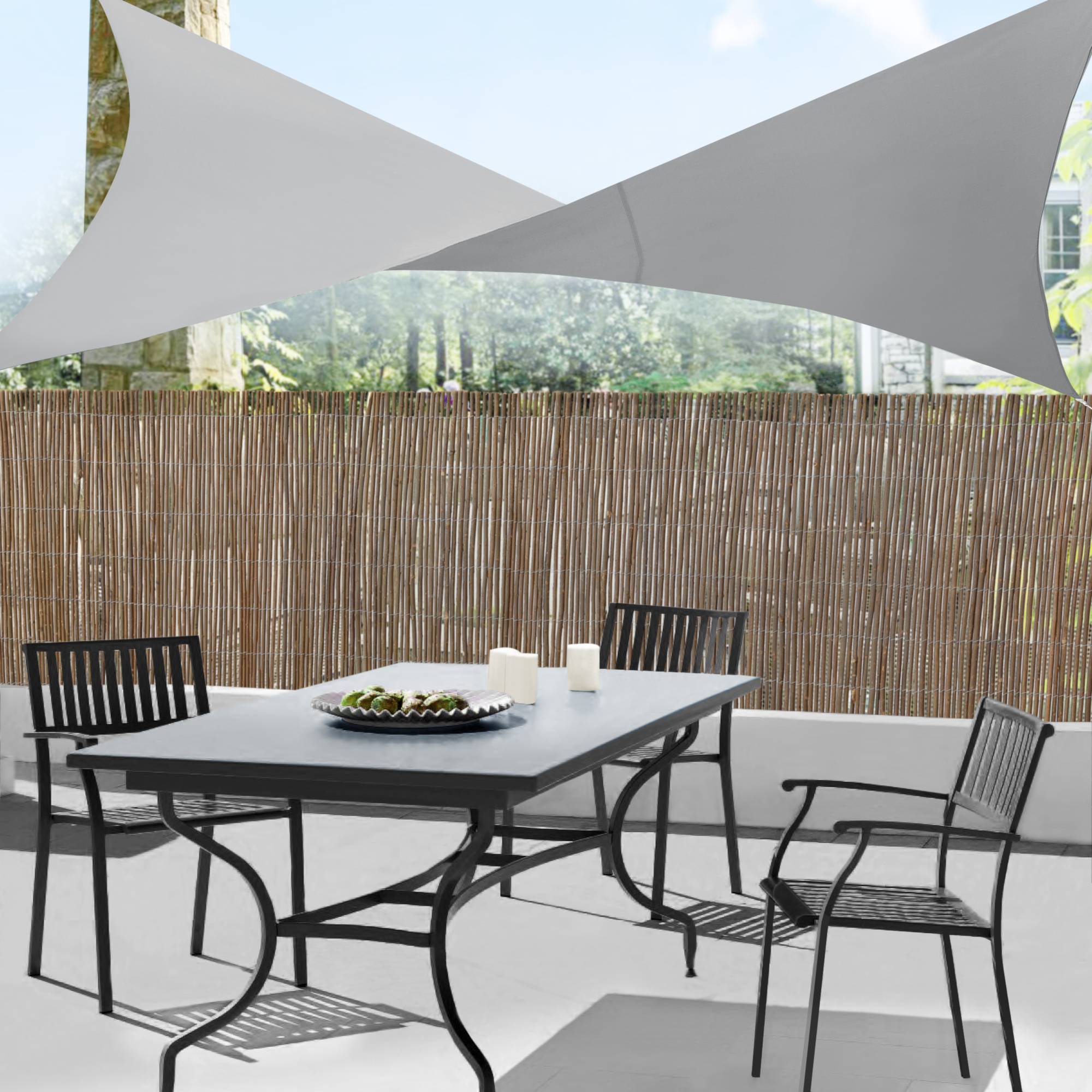 Voile d'Ombrage Lerma Carrée Gris Clair 2 x 2 m [en.casa] - Image 6