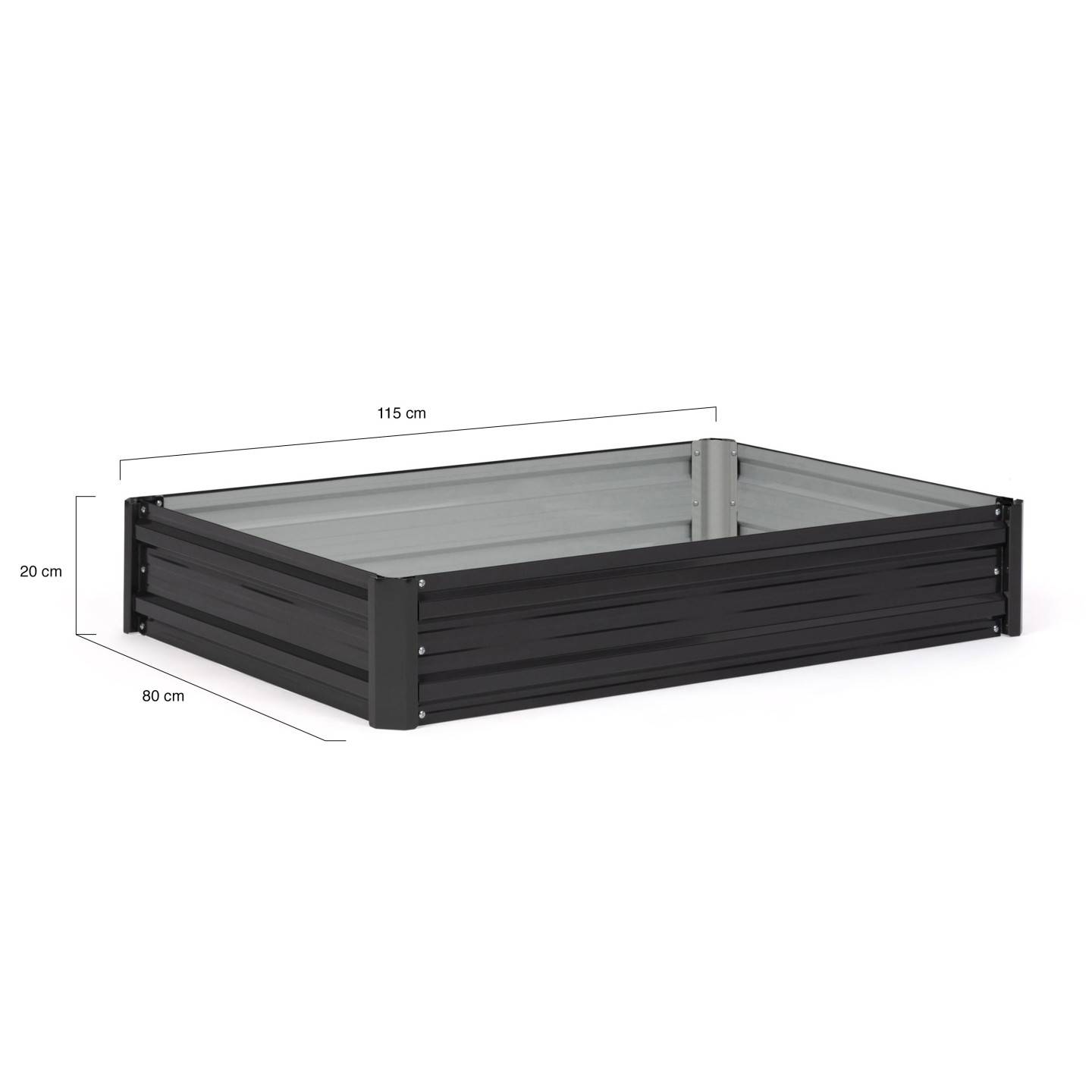 Lot de 2 carrés potager en métal châssis rectangulaire 80x115 cm gris anthracite - Image 4