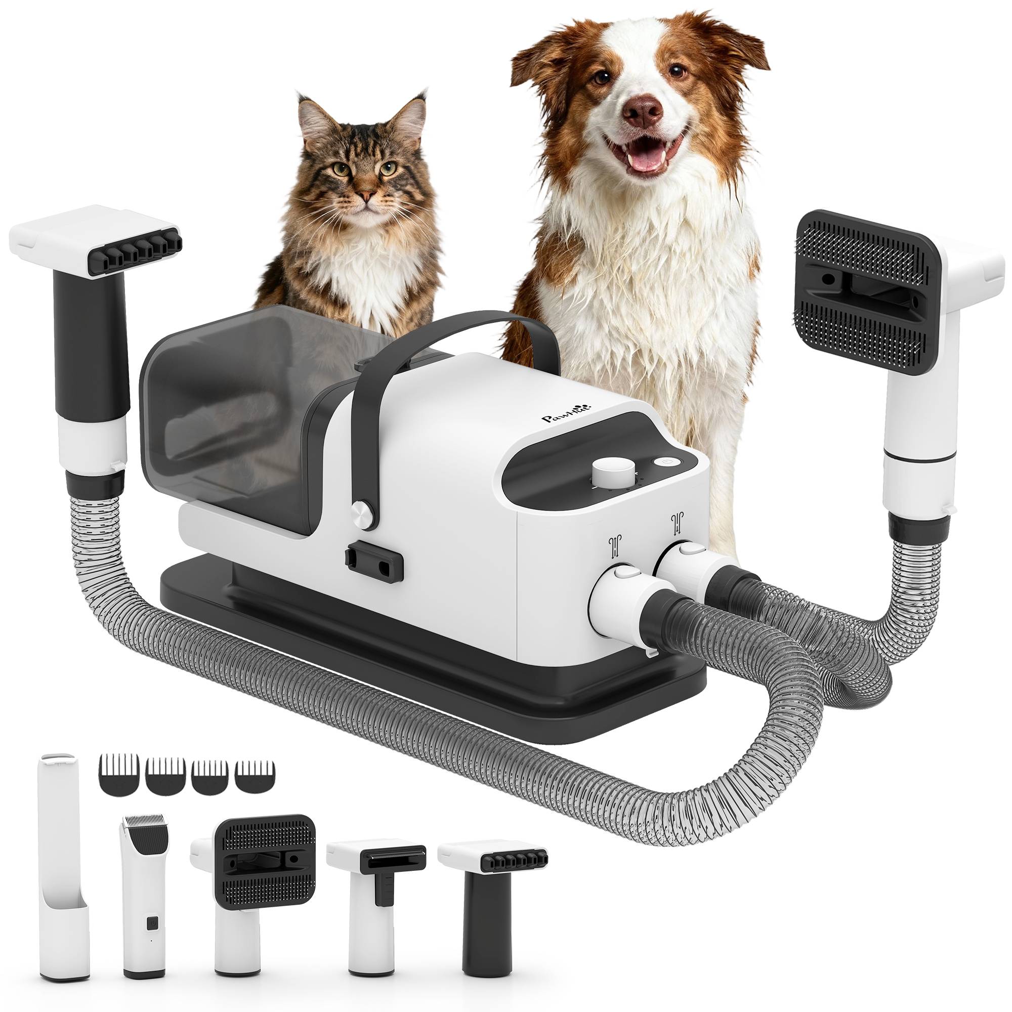 Sans Marque - Tondeuse chien aspirateur intégré tondeuse silencieuse blanche