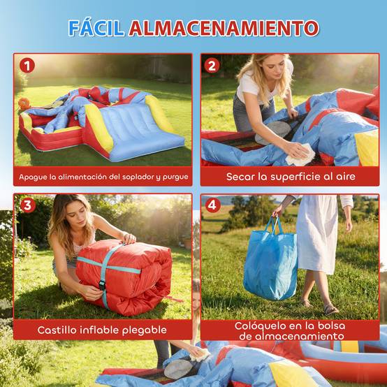 Château gonflable souffleur toboggan trampoline piscine cage boxe panier basket 277 × 270 × 215 cm - Image 9