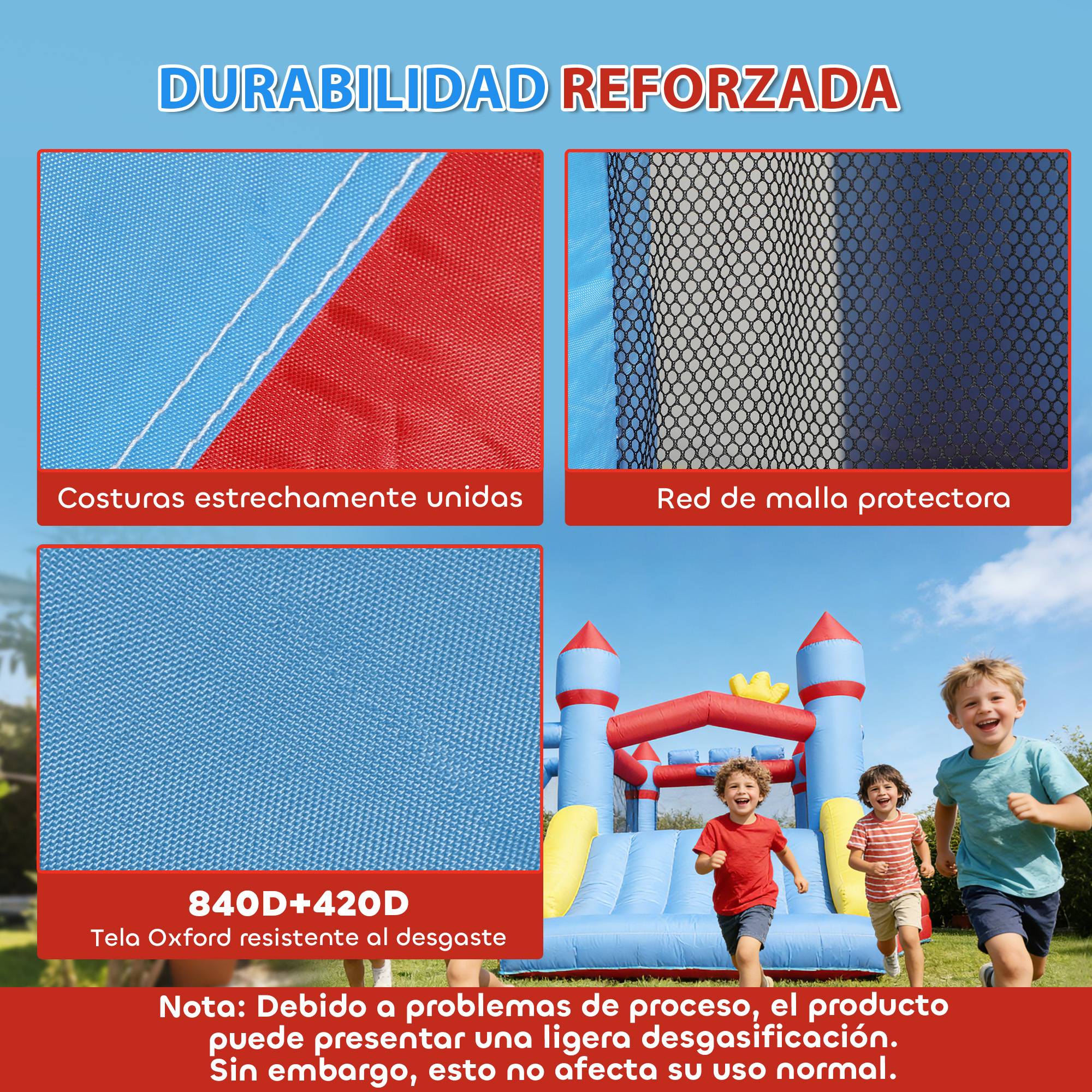 Château gonflable souffleur toboggan trampoline piscine cage boxe panier basket 277 × 270 × 215 cm - Image 7