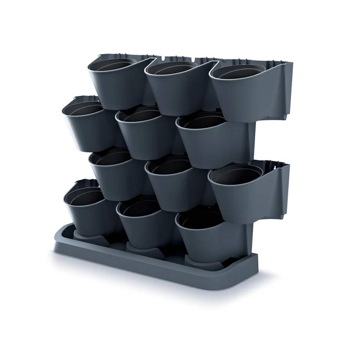 Lem Select - Jardinière Pot verticale Cascade Garden en plastique couleur anthracite 68,5 (L) x 19 (l) x 54,6 (H) cm - Imagen 1