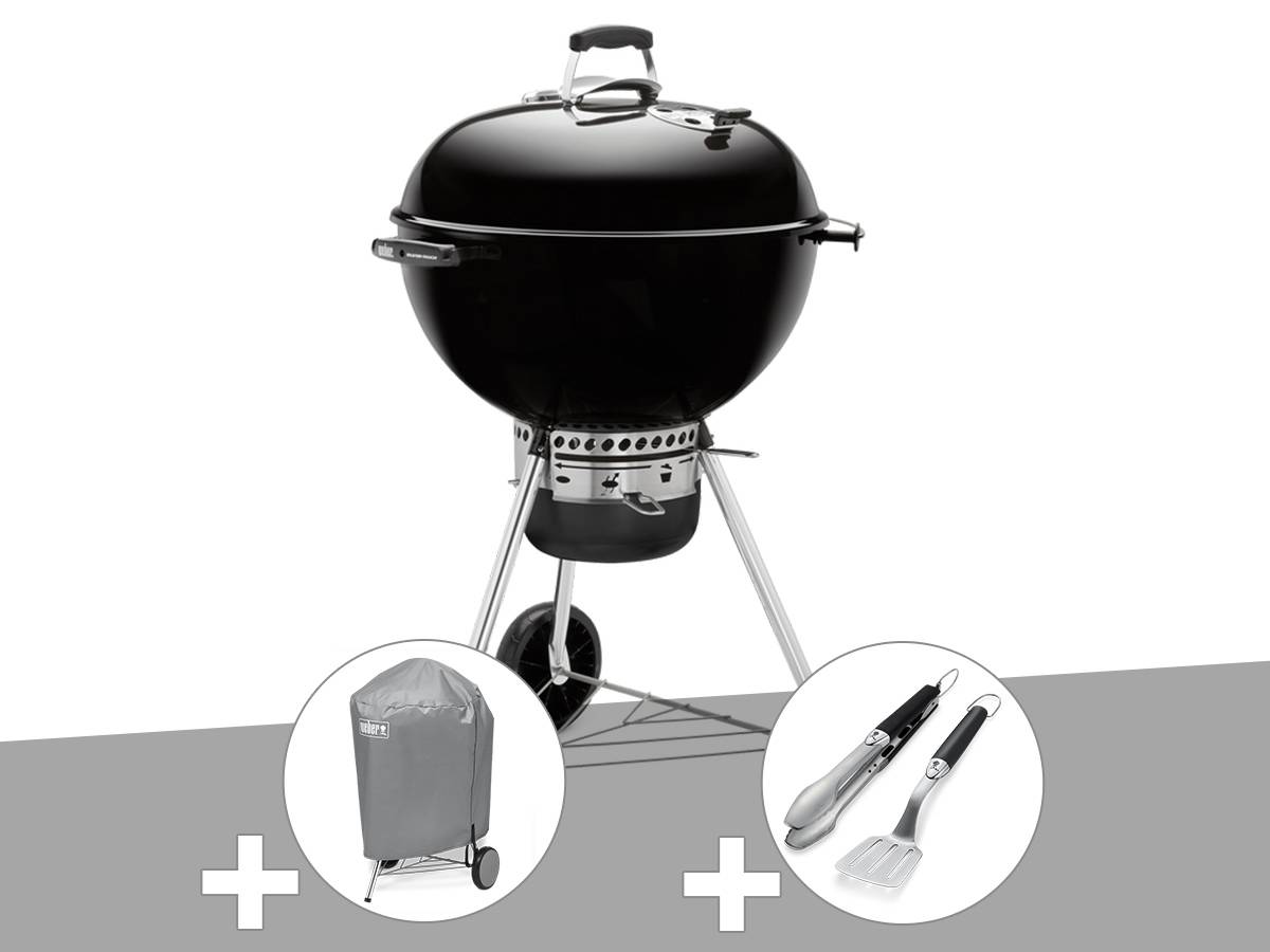 Weber - Barbecue charbon Master-Touch GBS 57 cm E-5750 Noir + Housse + Kit ustensiles Premium 2 pièces – Weber - Image 1