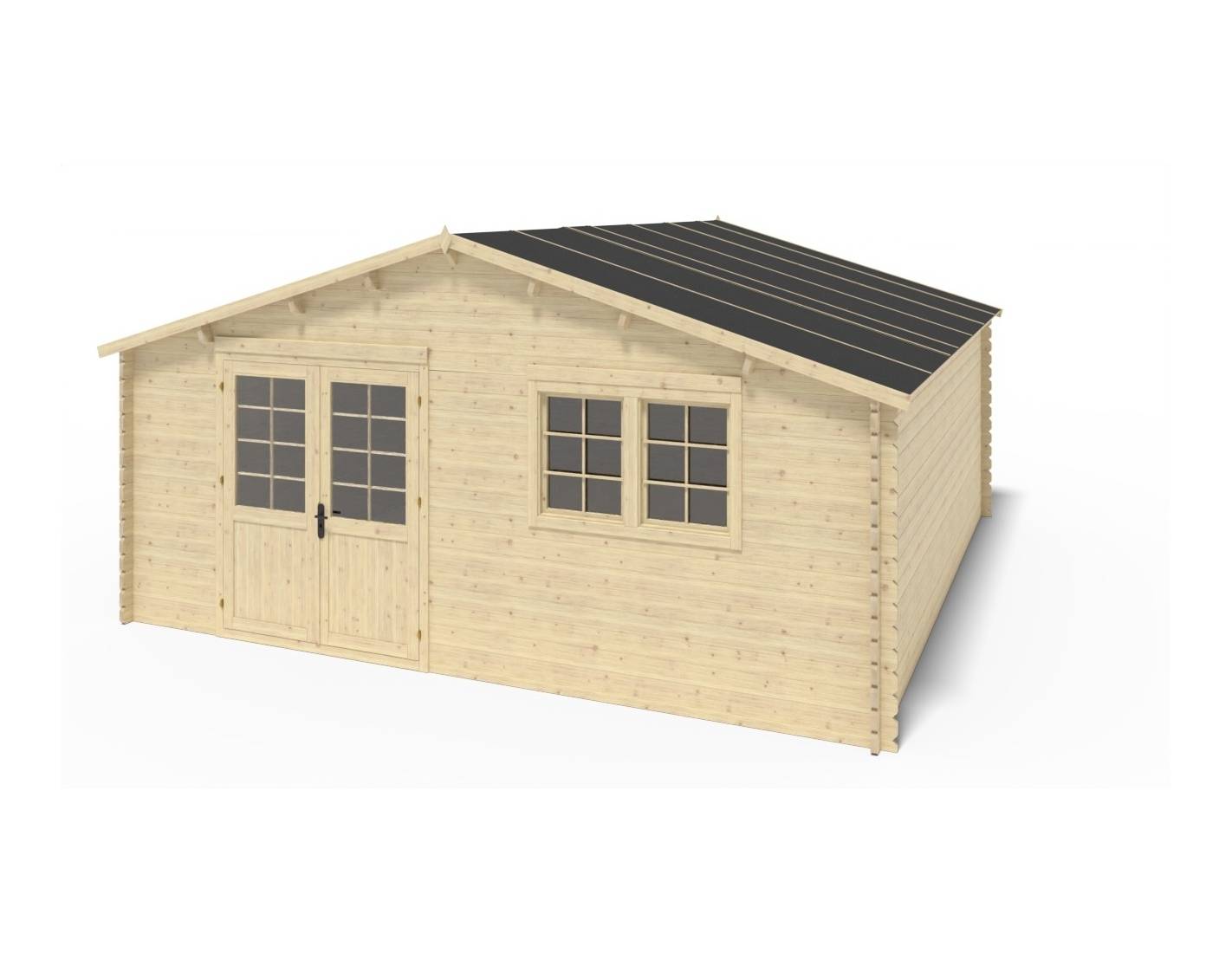Altanka - Abri de jardin en bois - 30m2 - 6x5m - Ep. 40mm - Couleur: naturel - DOM599 - ALTANKA - Imagen 1