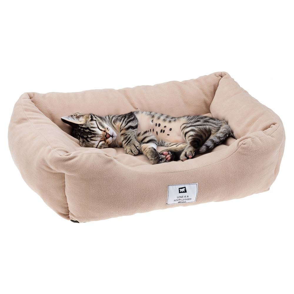 Ferplast - Canapé Lit pour Chiens et Chats COCCOLO MICROFLEECE 50 Doux Micropolaire Lavable Beige - Imagen 5