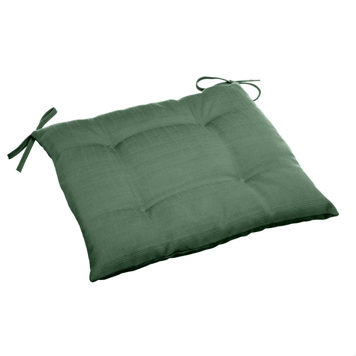 Hesperide - Galette de chaise carrée 4 points "Korai" vert olive 40x40x4cm en polyester Hespéride - Imagen 2