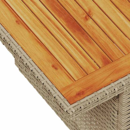 Salon de jardin 6 places beige avec accoudoirs résine tressée et bois table ajustable – ComfortXL Outdoor Living - Image 9