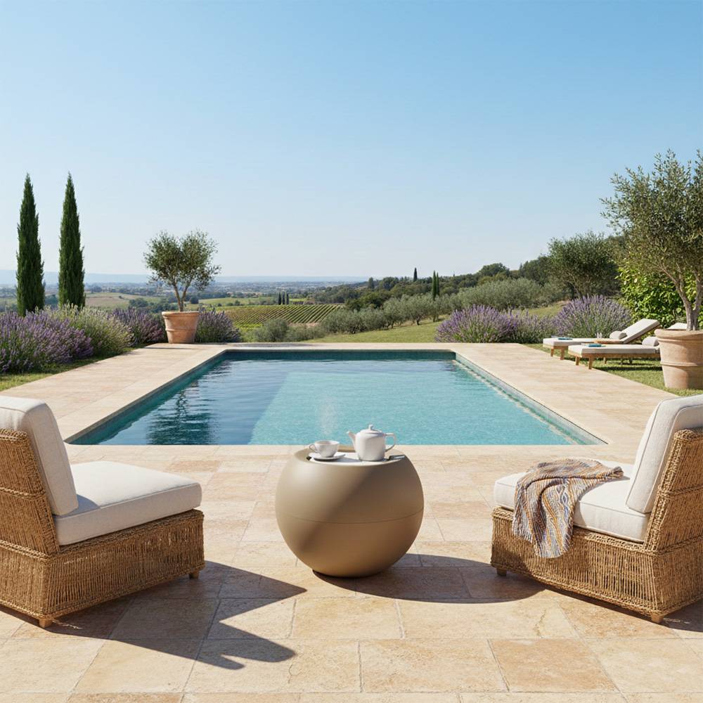 Table de jardin ronde querida hauteur 70 cm - plast'up rotomoulage - Imagen 4