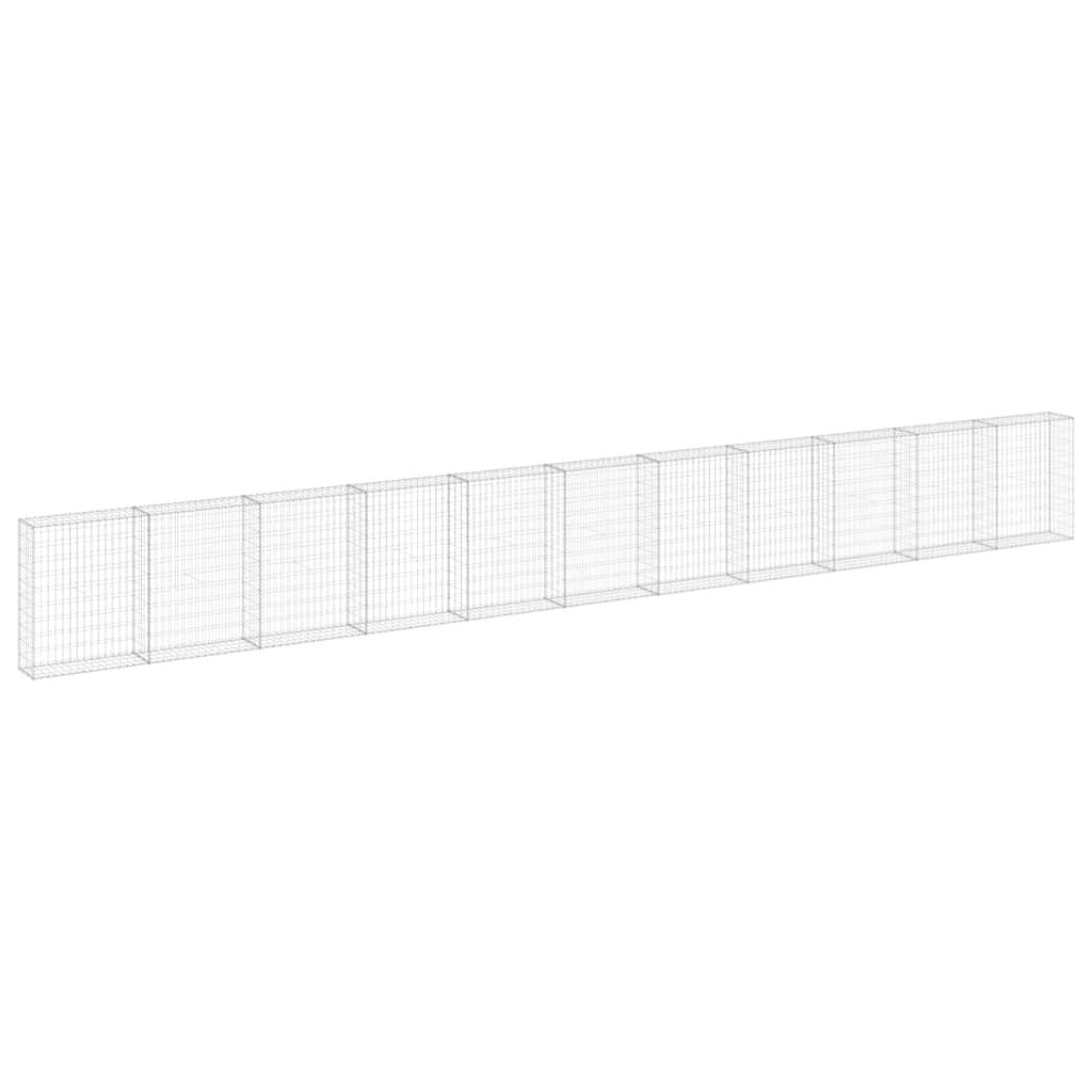 Mur en gabion avec couvercles Acier galvanisé 900 x 30 x 100 cm - PANGIVO - Image 2