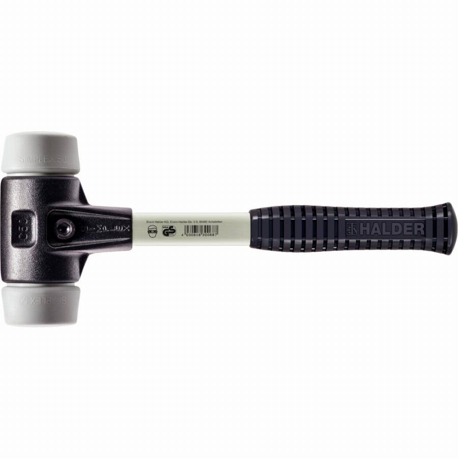 Maillet HALDER SIMPLEX TPE moyen avec boîtier en fonte malléable renforcée et manche en fibre de verre - D=80 mm - 3703.080