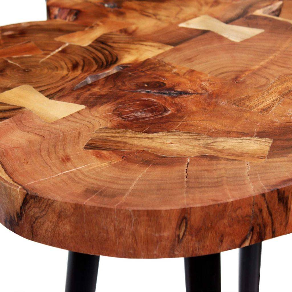 Helloshop26 - Table haute mange debout bar bistrot bois d'acacia massif 110 cm - Imagen 7