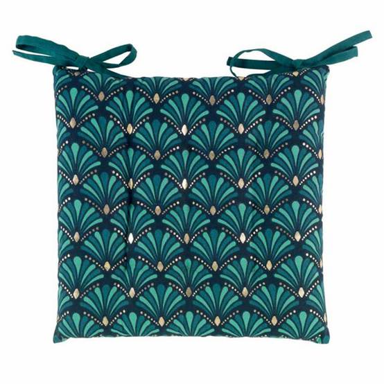 Galette de Chaise Imprimé "Art Chic" 40x40cm Bleu - Image 1