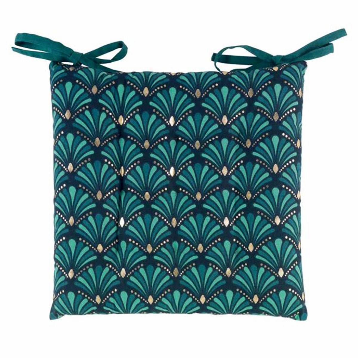 Galette de Chaise Imprimé "Art Chic" 40x40cm Bleu - Image 1