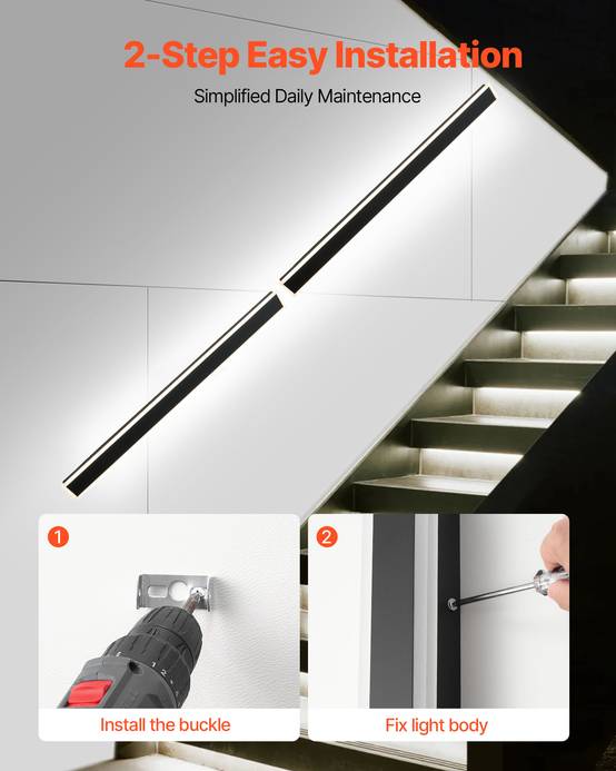 VEVOR Applique Murale Extérieur Éclairage LED 27 W Lot de 2 1,5 m 2700 K-6000 K - Image 5