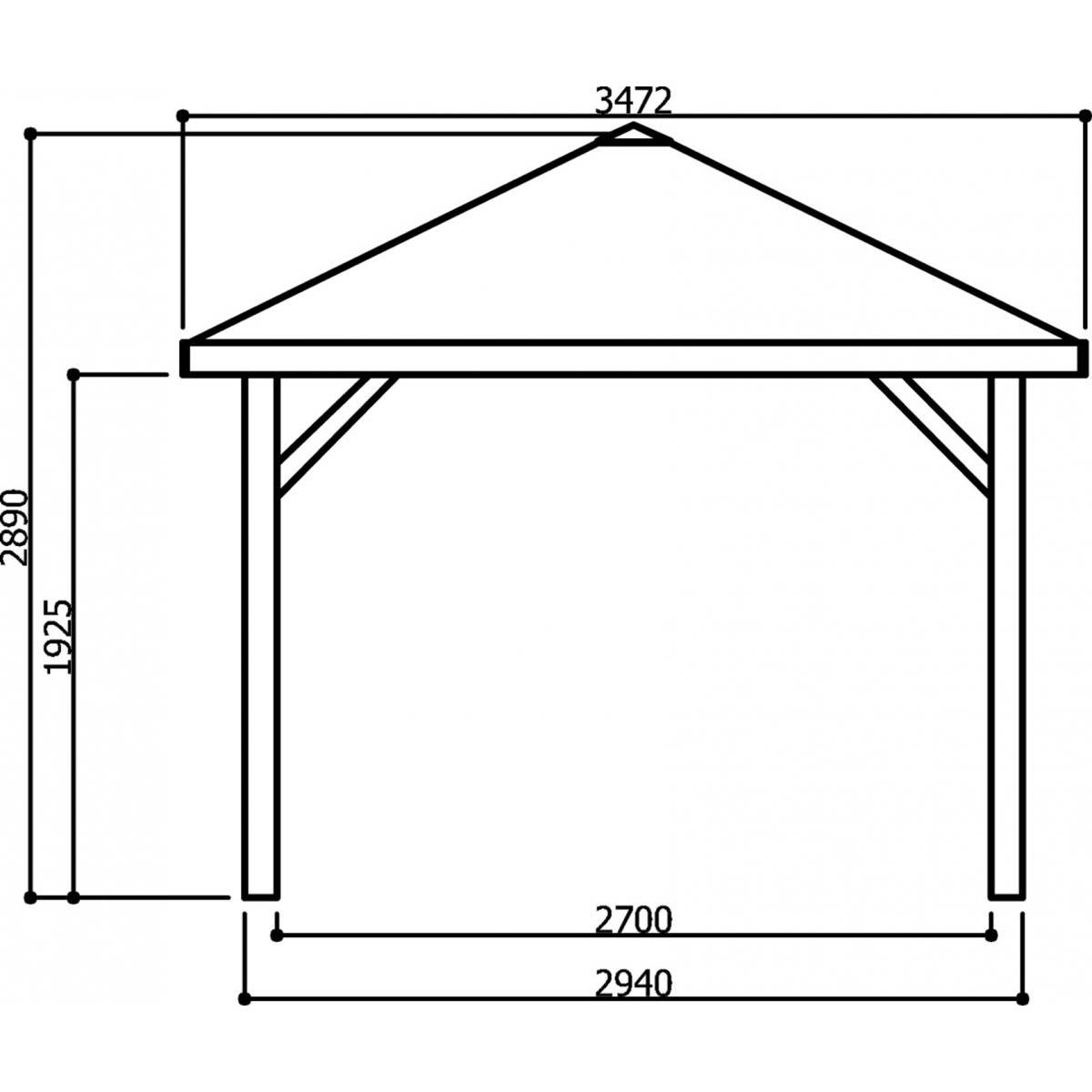 Kiosque de Jardin en Bois SOLID - Maisonnette Chalet 4,37 x 4,37 m - Image 2