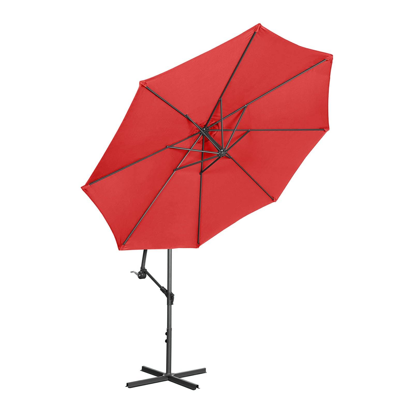 Helloshop26 - Parasol déporté - rouge - rond - diamètre 300 cm - inclinable - Imagen 2