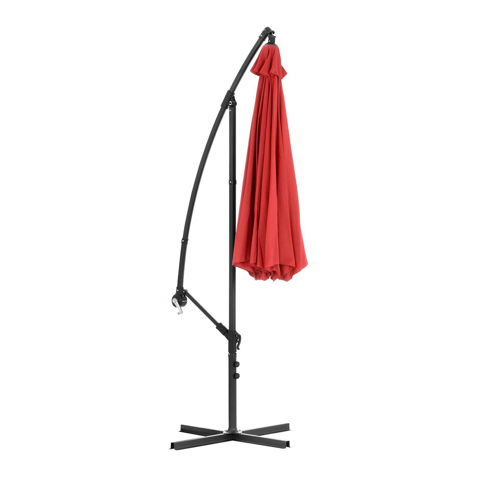 Helloshop26 - Parasol déporté - rouge - rond - diamètre 300 cm - inclinable - Imagen 3