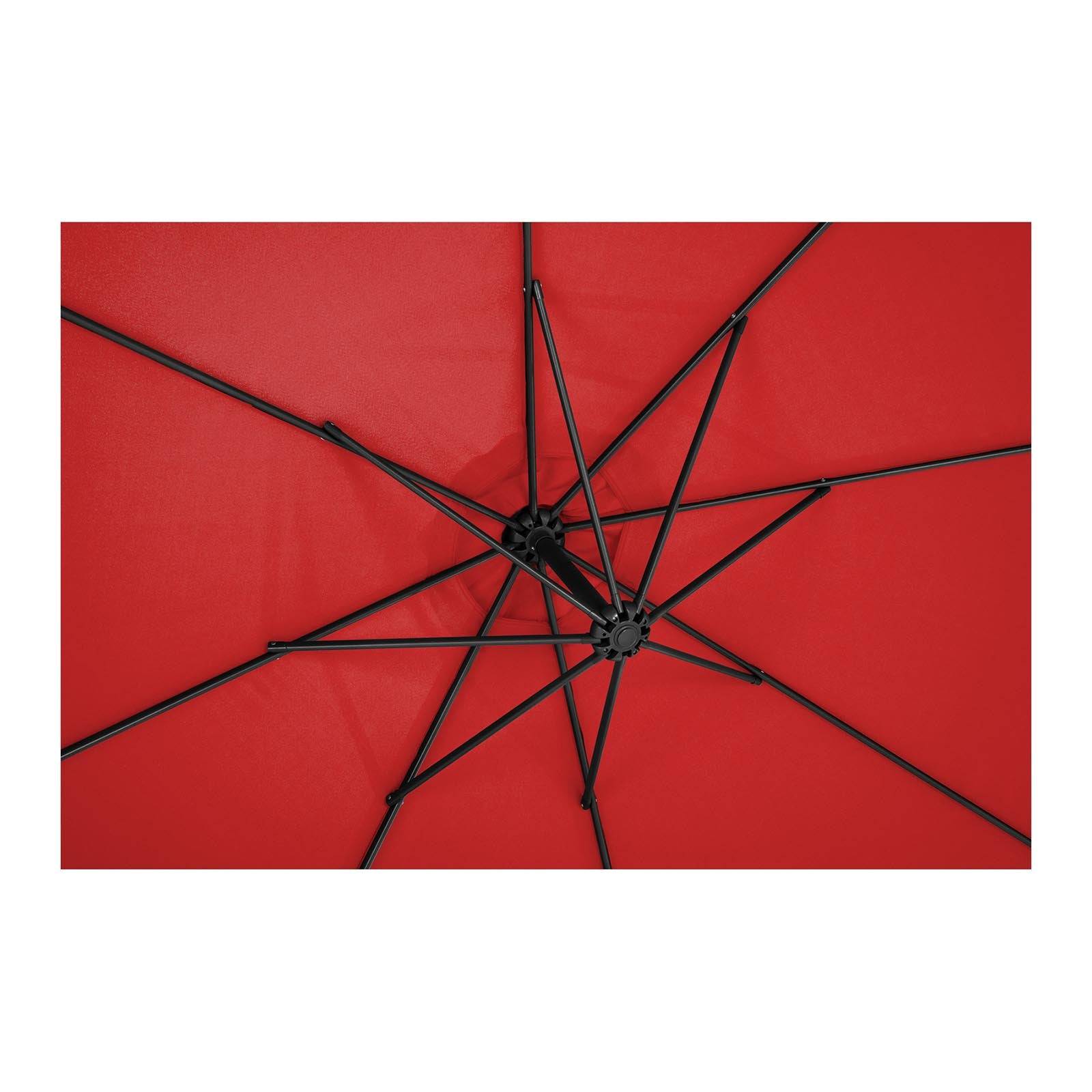 Helloshop26 - Parasol déporté - rouge - rond - diamètre 300 cm - inclinable - Imagen 4