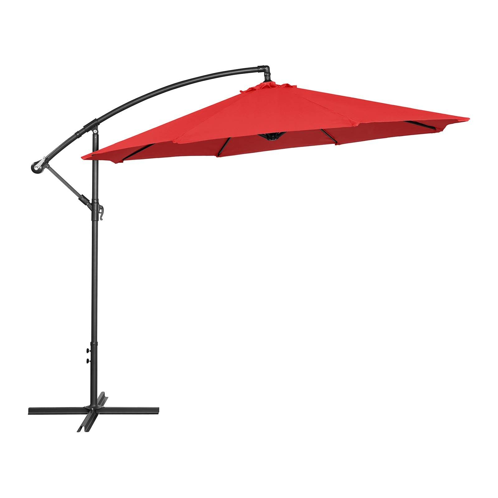 Helloshop26 - Parasol déporté - rouge - rond - diamètre 300 cm - inclinable - Imagen 1