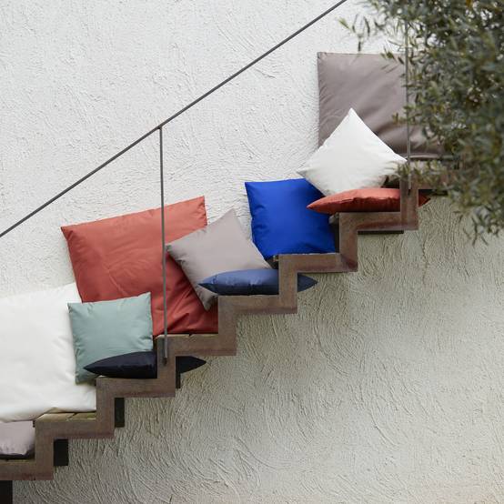 Home Maison - Coussin extérieur imperméable et déhoussable MINORQUE - HOME MAISON - Polyester - Bleu - Image 2