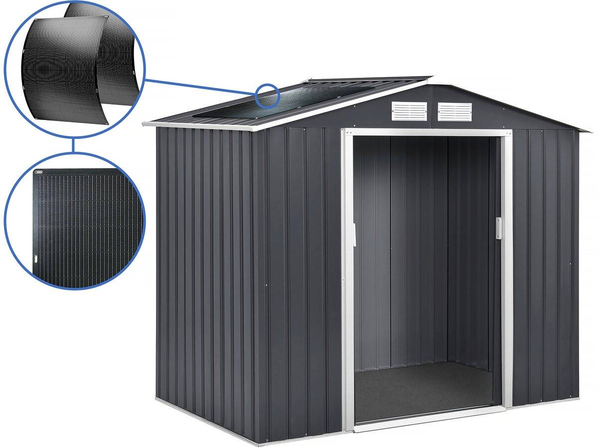 Habitat Et Jardin - Abri De Jardin Métal- "vegas"-  2.7 M² Avec Panneaux Solaires - Gris -habitat Et Jardin - Imagen 1
