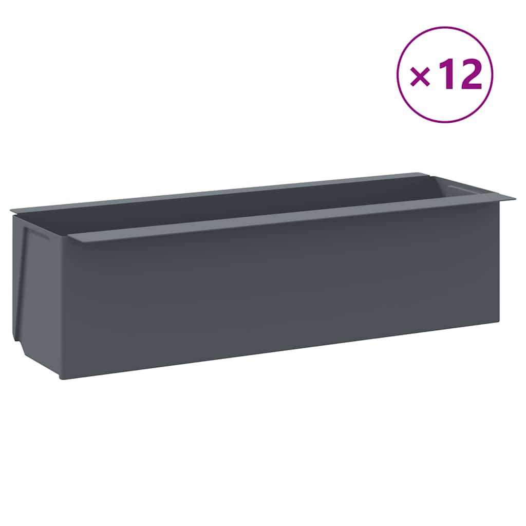 Boîtes à fleurs pour palettes Euro gris 36 x 13.5 x 9.5 cm - PANGIVO - Image 2